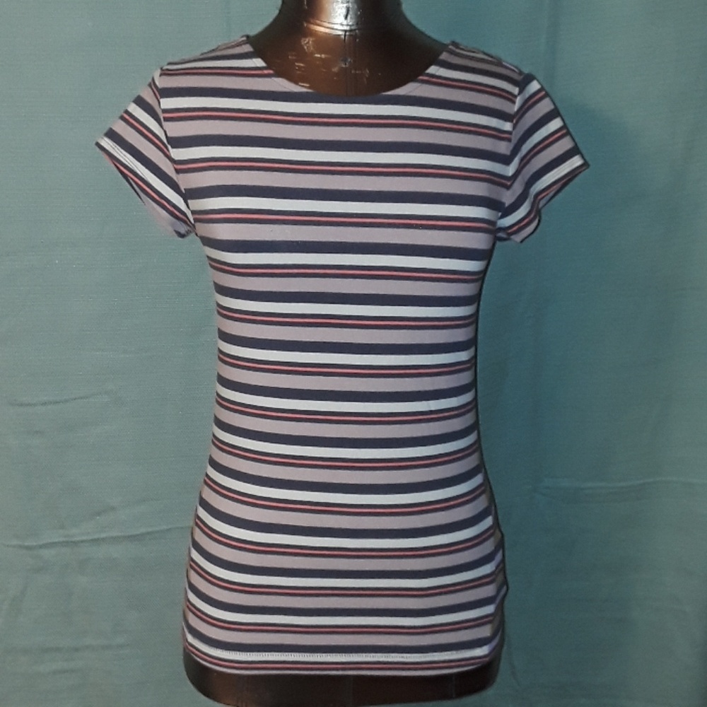 ** Gap Sport Tee Camp Jersey Lauren Stripe Coral